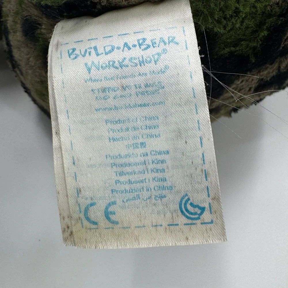 Build-A-Bear Workshop Digital Camo Teddy‎ Bear Green Military with Dog Tag 2015